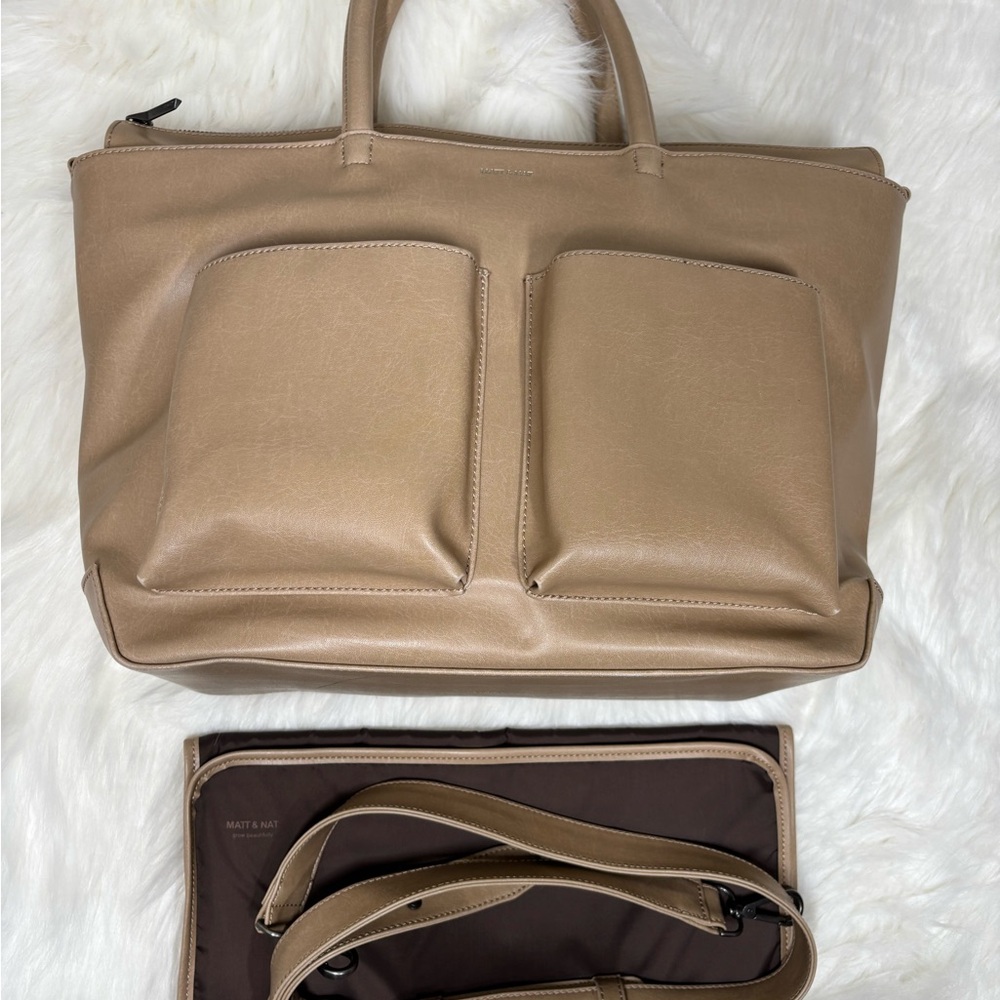 Matt & Nat Beige Tote with Dual Pockets